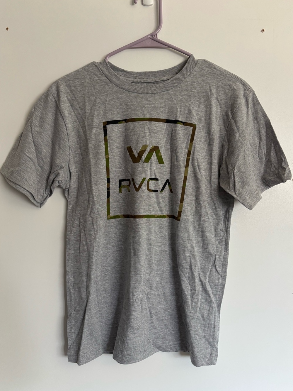 RVCA Short Sleeve Casual T-Shirt Gray Boys Large Everyday Tee